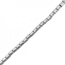 Hematite beads tube 1.5mm Silver